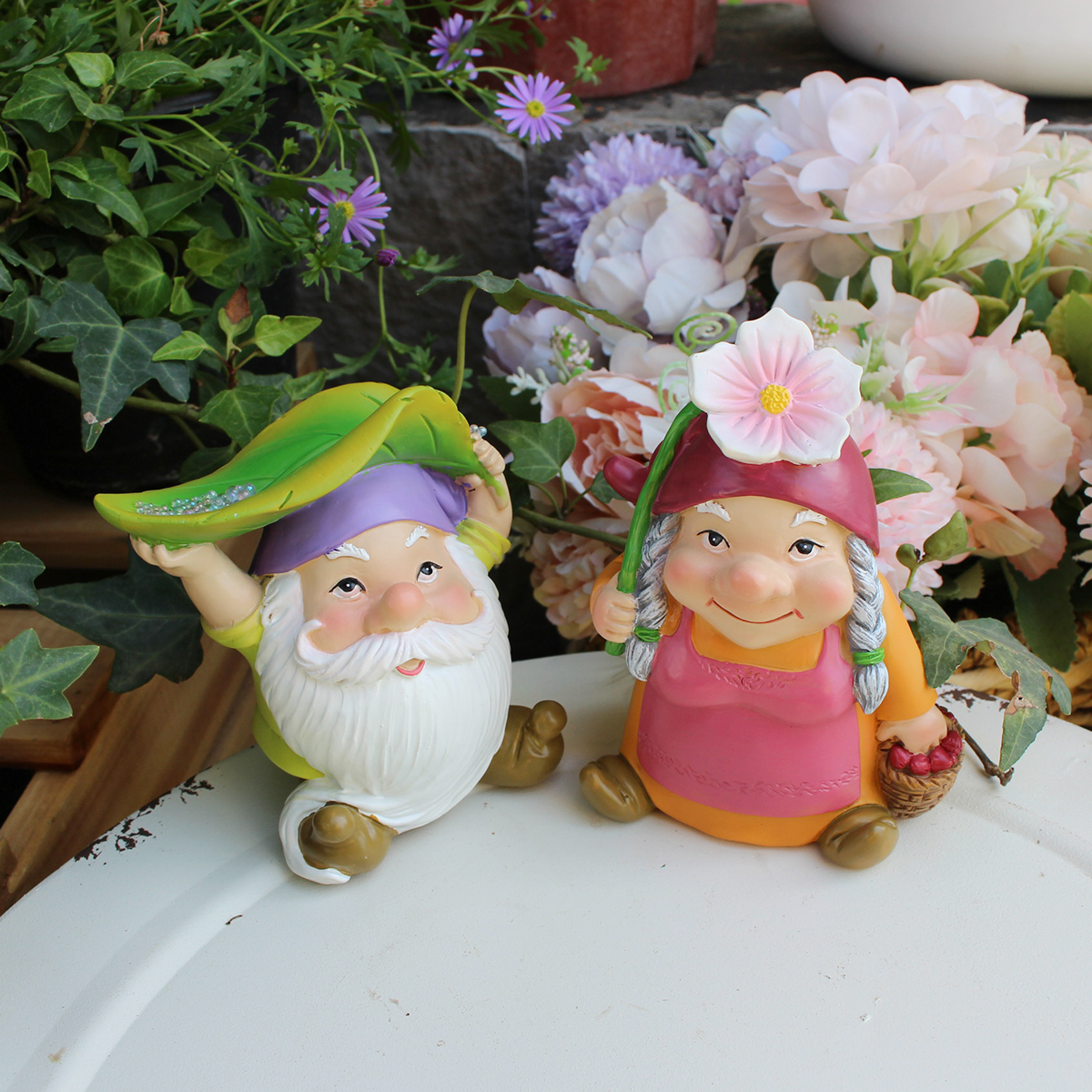 Bonsai Garden Home - Rainproof Dwarf Couple Decorations, Elf Dwarf