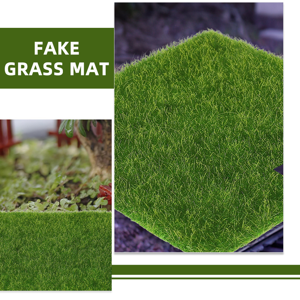 Bonsai Garden Home - 10 Pcs Artificial Grass Mat 15cmx15cm