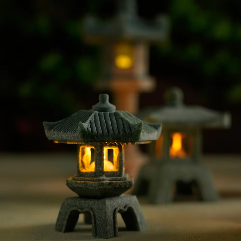 Mini Pagoda Lantern Light Gard - огляд і ціна Bonsai Garden Home